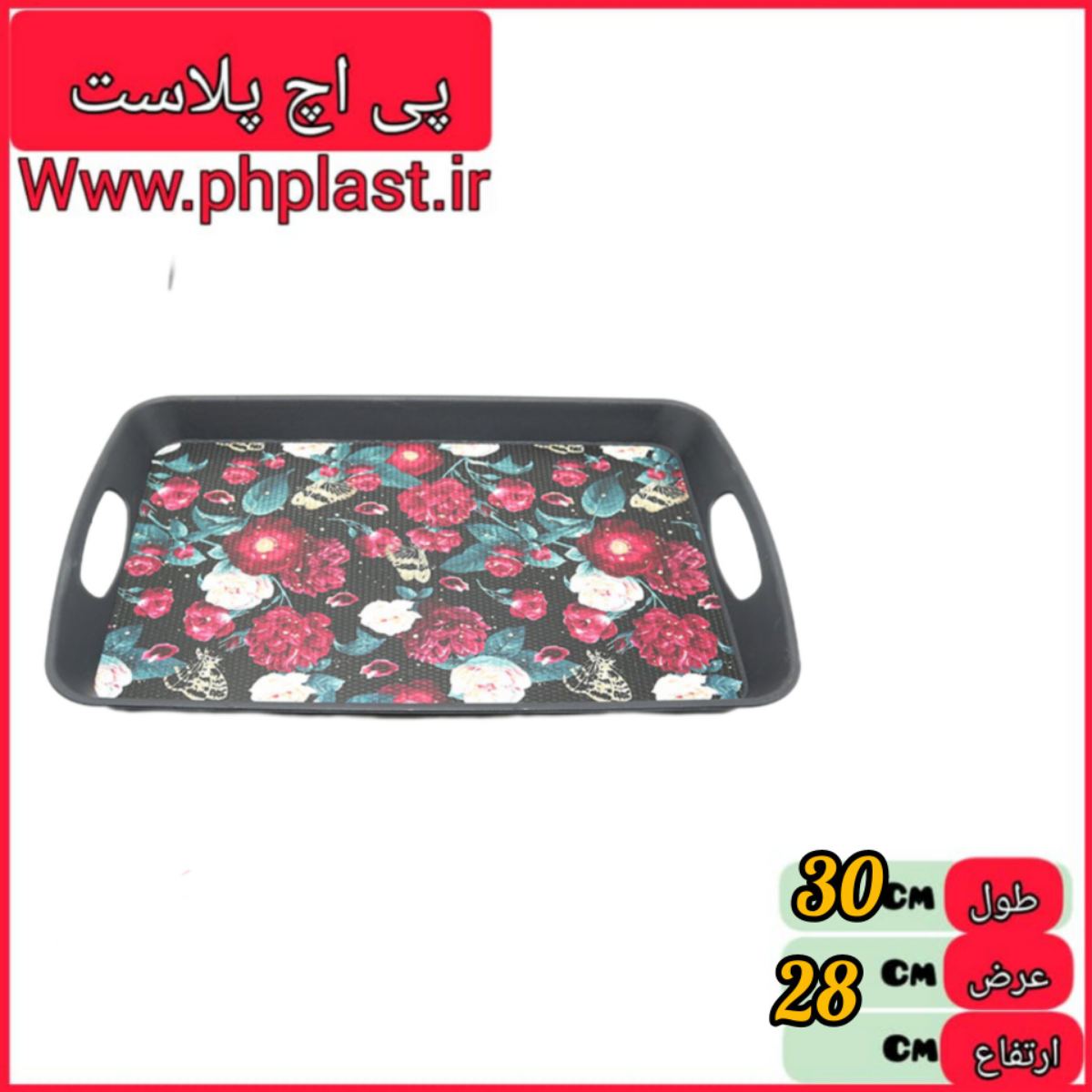 سینی مستطیل چاپ دار گلدپلاست   