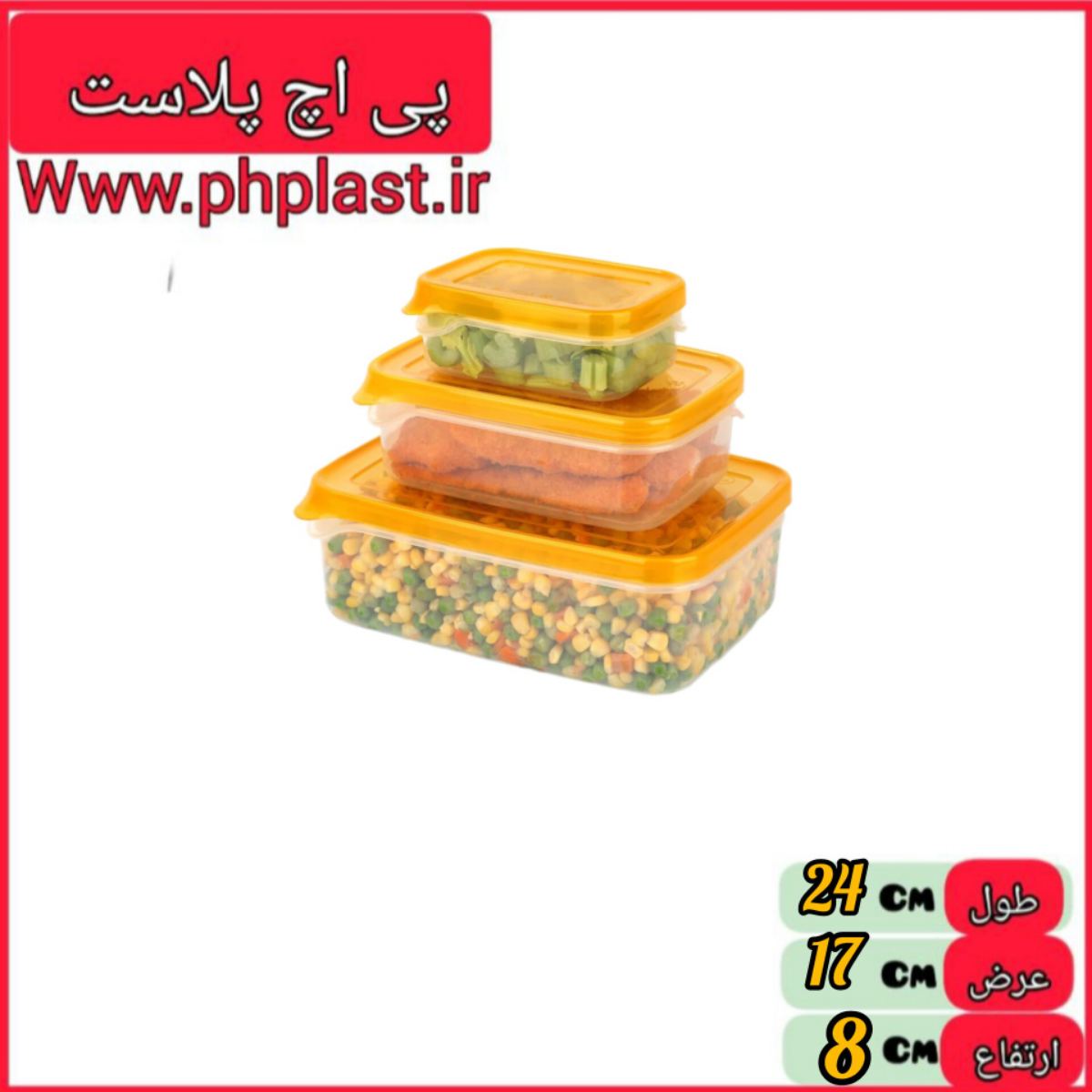 سرویس فریزری مستطیل گلرو 3 عددی اشکان  