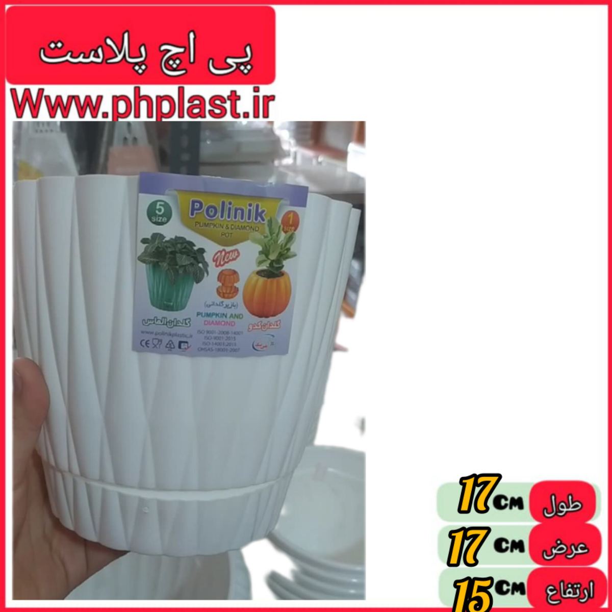گلدان الماس سایز 4 پلی نیک  